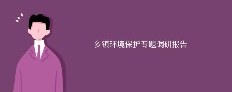 乡镇环境保护专题调研报告