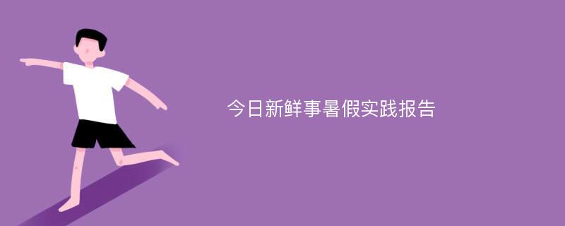 今日新鲜事暑假实践报告