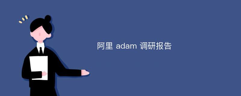 阿里 adam 调研报告