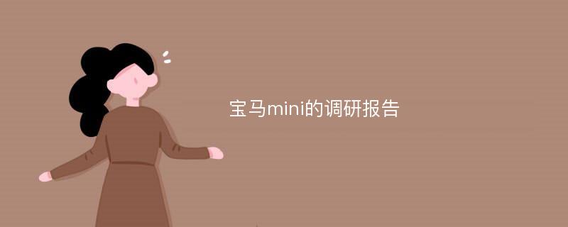 宝马mini的调研报告