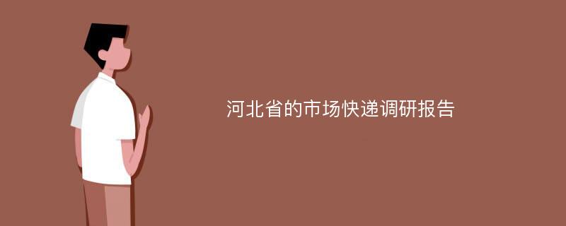 河北省的市场快递调研报告