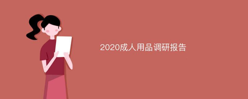 2020成人用品调研报告