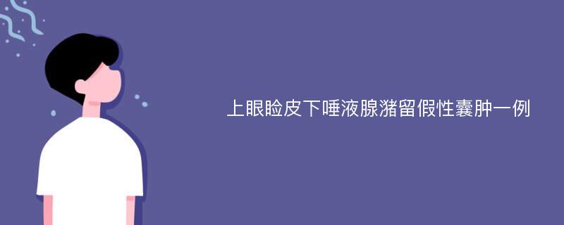 上眼睑皮下唾液腺潴留假性囊肿一例