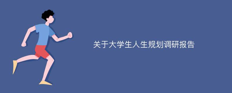 关于大学生人生规划调研报告