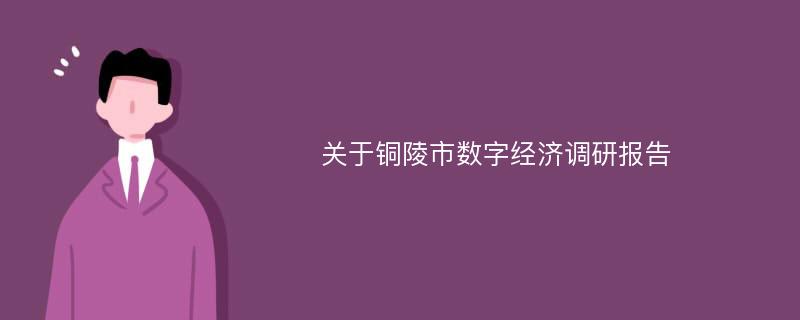 关于铜陵市数字经济调研报告