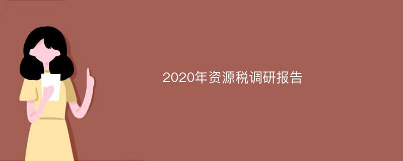 2020年资源税调研报告