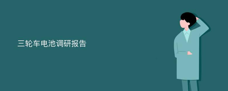 三轮车电池调研报告