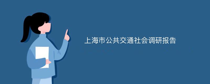 上海市公共交通社会调研报告