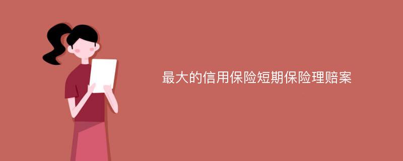 最大的信用保险短期保险理赔案