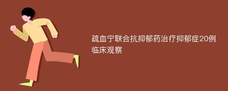 疏血宁联合抗抑郁药治疗抑郁症20例临床观察