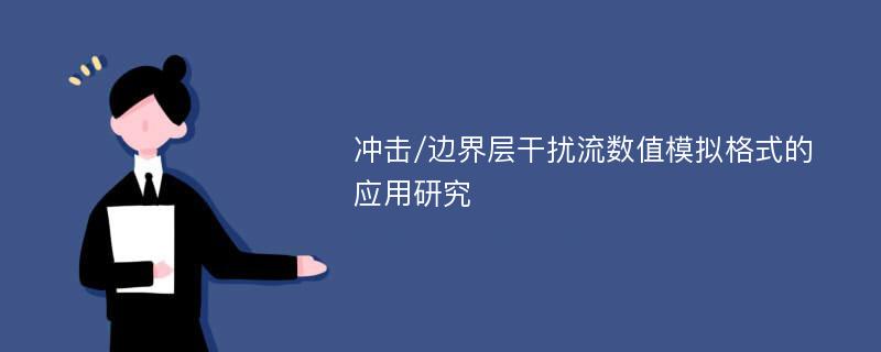 冲击/边界层干扰流数值模拟格式的应用研究